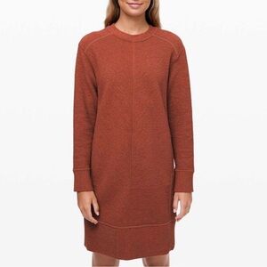 Lululemon On Repeat Rust Orange Sweater Dress